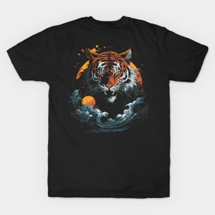 Moonlight Tiger Chinese Japanese China Ancien T-Shirt